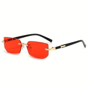 Stylish Rimless Red Sunglasses